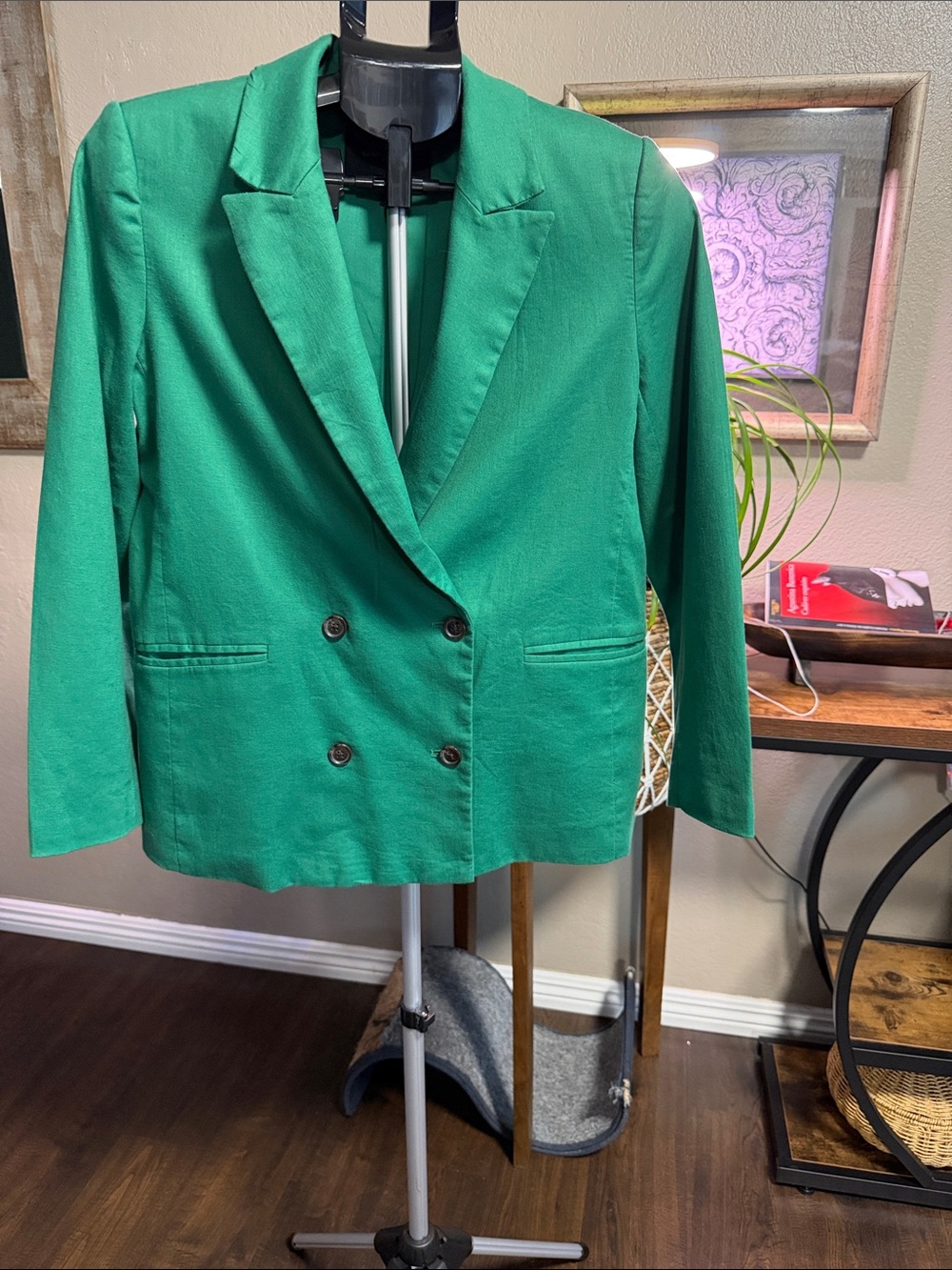 Banana Republic Green Double-Breasted Blazer